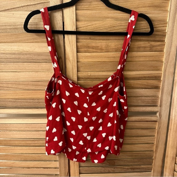 Reformation Red Heart Print Top - Picture 2 of 5
